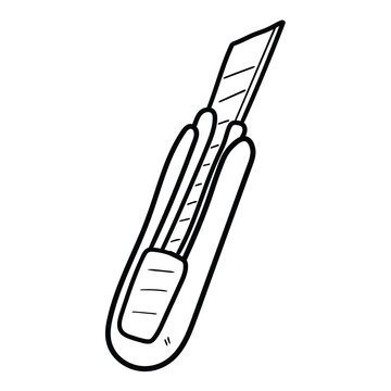 recommend clip art: Hand drawn doodle stationery knife on white background.