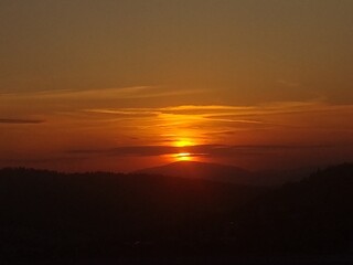 sunset in the mountains