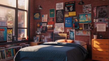 College Dormitory Notice Board Mockup | Notice Board Mockup | Mockup