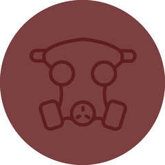Gas Mask Vector Line Maroon Circle Maroon
