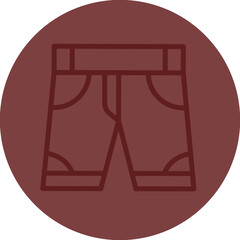 Shorts Vector Line Maroon Circle Maroon