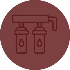 Water Filter Vector Line Maroon Circle Maroon