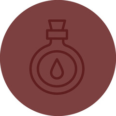 Water Flask Vector Line Maroon Circle Maroon