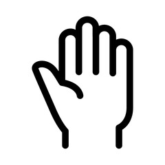Hand icon in thin line style vector illustration graphic design