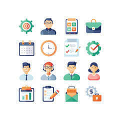 Business or organization management icon set