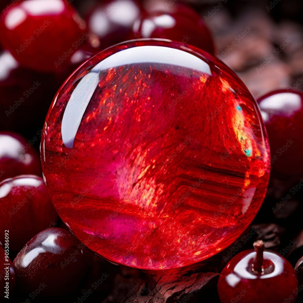 Poster cherry opal a type of opal with deep red or cherry hues creating