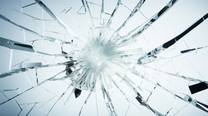 Obraz premium A cracked and shattered transparent glass background, highlighting the intricate patterns and fractures, creating a dramatic and abstract visual effect