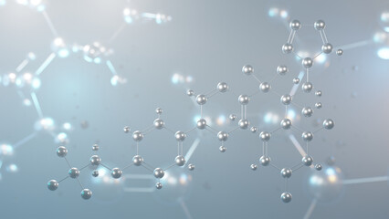 oteseconazole molecular structure, 3d model molecule, antifungal, structural chemical formula view from a microscope