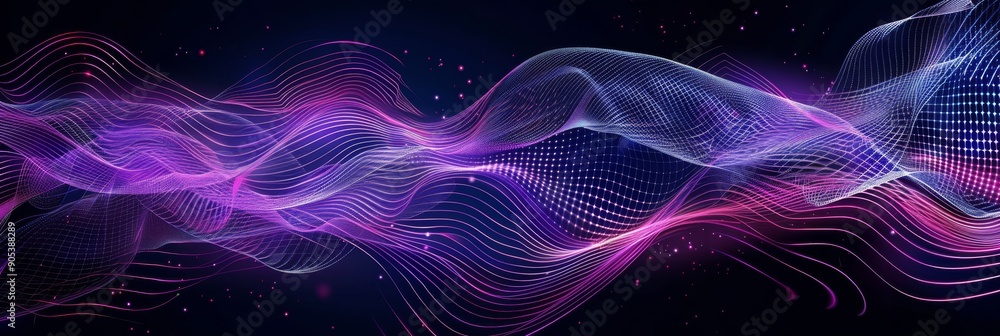 Poster vibrant and dynamic abstract waves featuring beautiful light and vivid colorful patterns