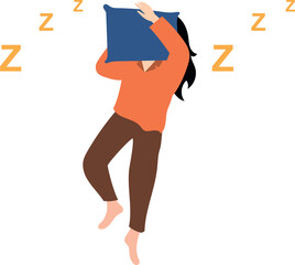 The girl is sleeping.