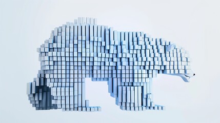 Abstract bear shape formed by vertical bars, symbolizing data analysis and manipulation using the Polaris programming library.