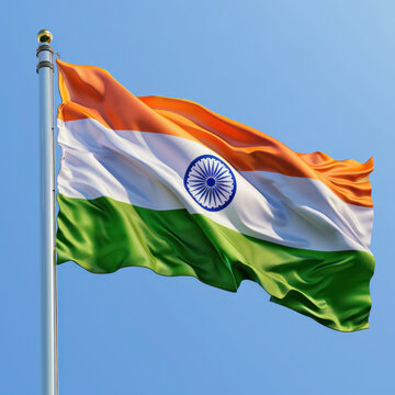 Indian national tricolor flag. independence day concept.