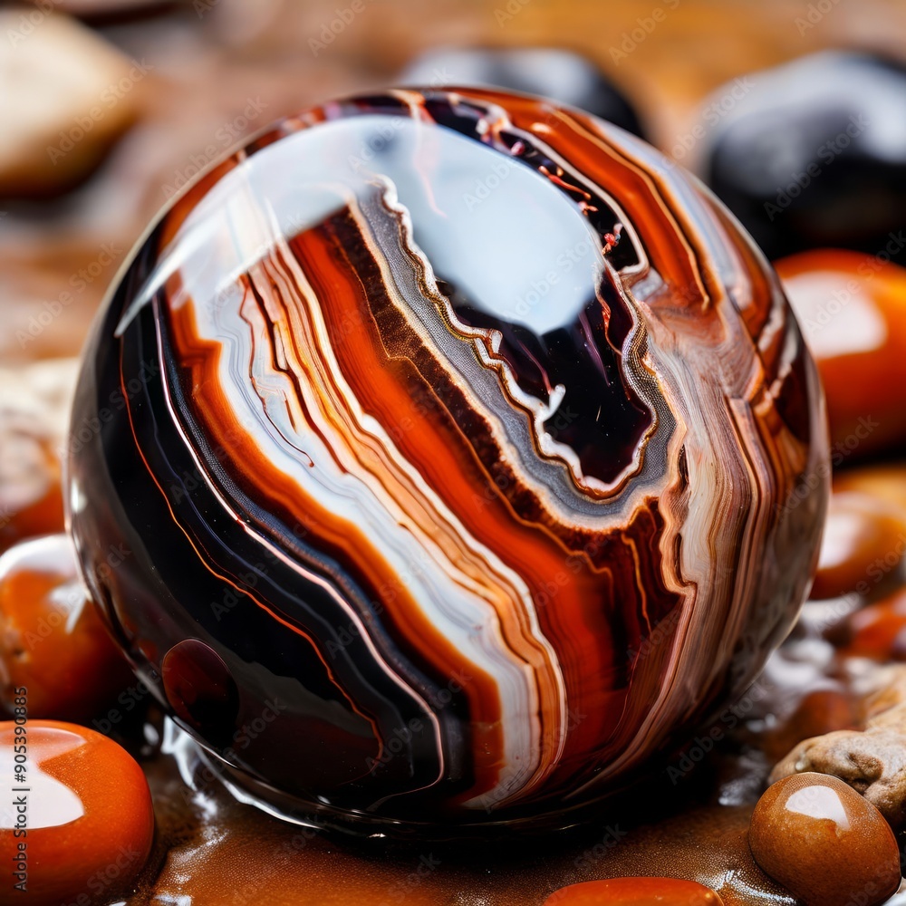 Poster sardonyx agate a type of agate with bands of sard a reddish brow