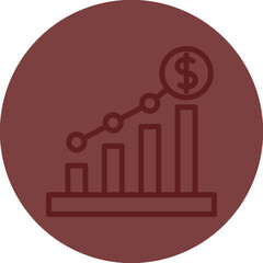 Growth Vector Line Maroon Circle Maroon