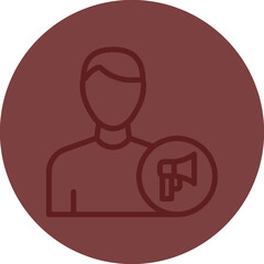 Fototapeta premium Influencer Vector Line Maroon Circle Maroon