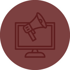Marketing Vector Line Maroon Circle Maroon