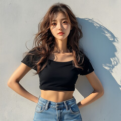 여성 여름 패션 모델