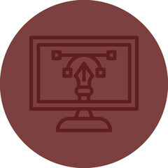 Graphic Design Vector Line Maroon Circle Maroon