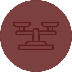 Balance Scale Vector Line Maroon Circle Maroon