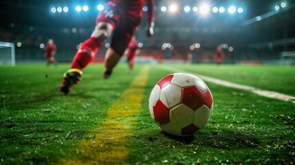 Player in position to take a free kick generative ai