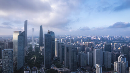 Fototapeta premium Aerial photography of Guangzhou city center skyline