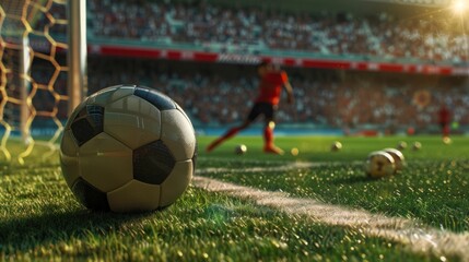 Player in position to take a free kick generative ai