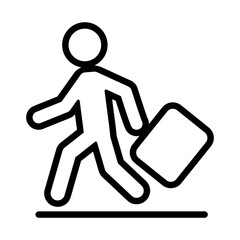 Refugee icon in thin line style vector illustration graphic design