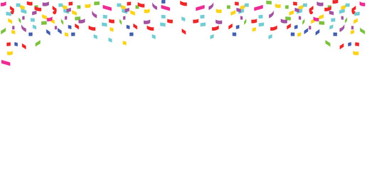birthday celebration vector. background template with confetti and ribbons. vector illustration