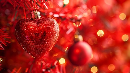 Christmas card design shaped like a heart