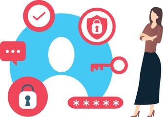 Girl is saving account data.