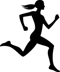 Action-Packed Running Woman Design