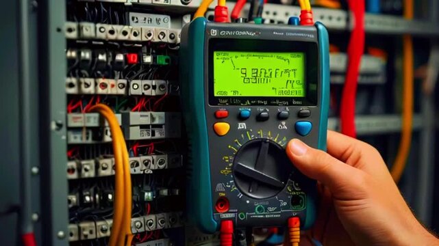 This is a video of a multimeter being used to test electrical equipment.