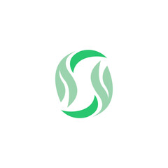 Letter S Leaf Logo Vector. Nature Icon