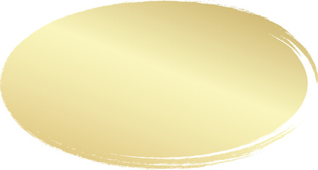 Gold oval brush painted ink stamp