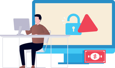 The guy is working on a security warning.