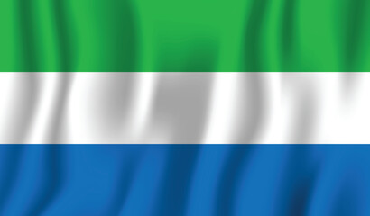 Realistic Sierra Leone flag perfect color, scale, and proportion.