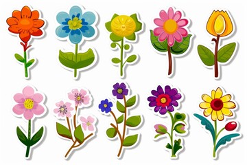 Bright neon flowers against a simple background, celebrating vibrant and lively botanical art