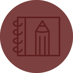 Sketch Book Vector Line Maroon Circle Maroon
