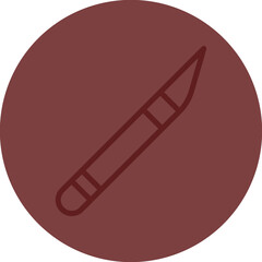 Art Knife Vector Line Maroon Circle Maroon