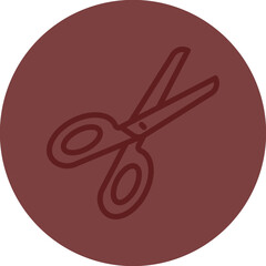 Fabric Scissors Vector Line Maroon Circle Maroon