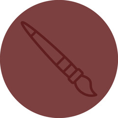 Watercolor Brush Vector Line Maroon Circle Maroon