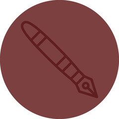 Ink Pen Vector Line Maroon Circle Maroon