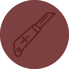 Paper Cutter Vector Line Maroon Circle Maroon