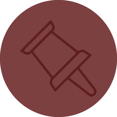Push Pin Vector Line Maroon Circle Maroon