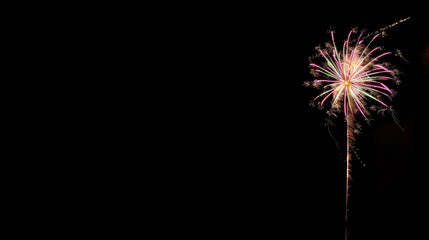 Fototapeta premium Copy space with black background showcasing fireworks