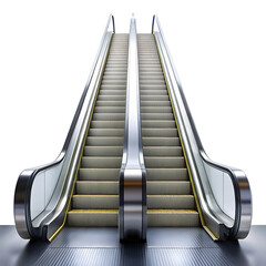 Escalator going up, isolated on white background.
