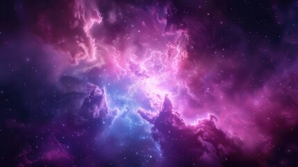 Obraz premium Cosmic Nebula with vibrant purple and blue hues.