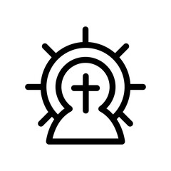 Obraz premium Jesus icon in thin line style vector illustration graphic design