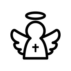 Angel icon in thin line style vector illustration graphic design