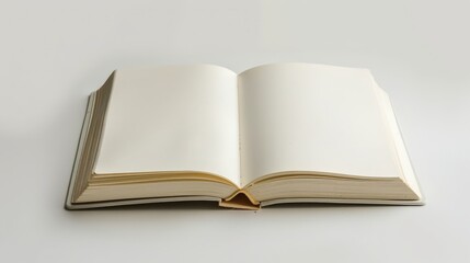 Open Book on White Background